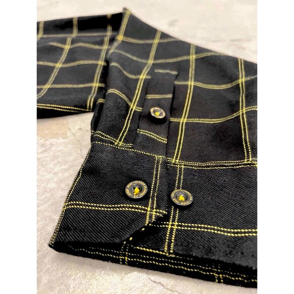DIXXON FLANNEL CO. Stay Gold Black Gold Plaid D-Tech Shirt 2X Pearl Snaps - Picture 6 of 9